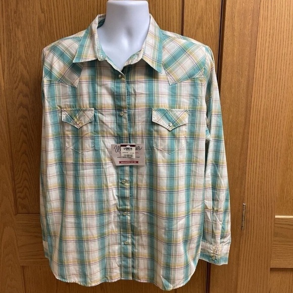 Ladies Wrangler Western Snap Front Plaid Shirt - 3XL - Picture 1 of 3